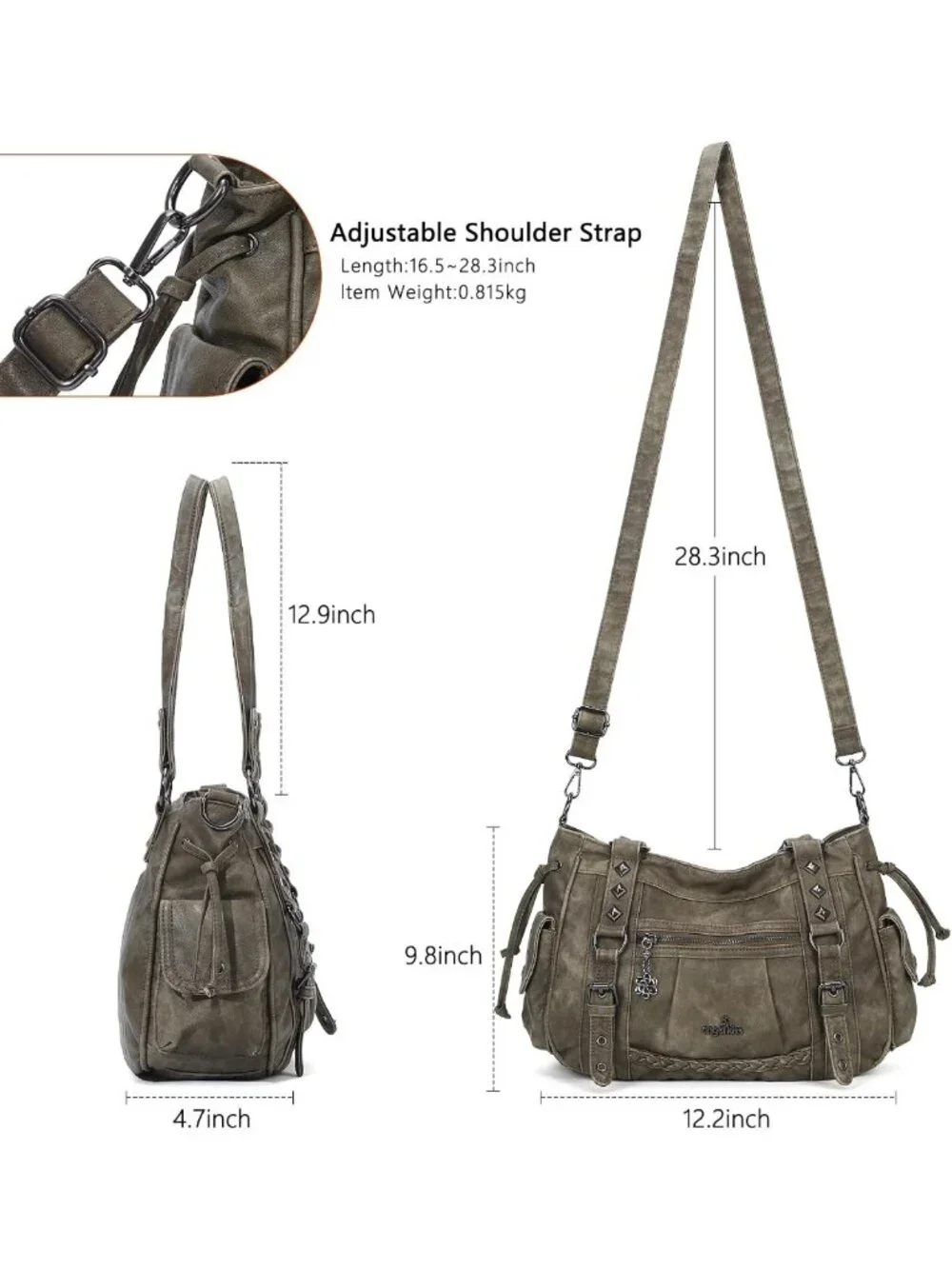 Stylish Multi-Pocket Retro Hobo Tote Bag for Women - Versatile Shoulder Handbag